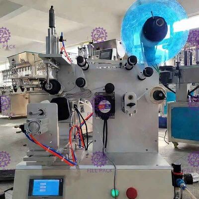 آلة لصق الملصقات شبه الأوتوماتيكية معدات الملصقات للزجاجة المربعة 3 جوانب أو دائرة الزجاجة المستديرة المزود