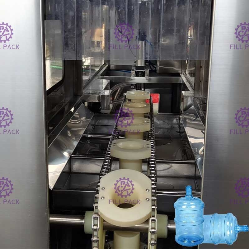 آلة تعبئة المياه Sus 304 5 جالون غسيل بالماء القلوي الساخن المزود